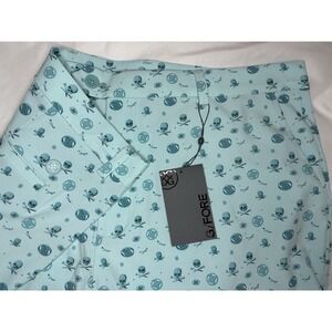 G/FORE NEW‎ 3D Icon Maverick Performance Golf Athleisure Shorts Mint 40 Skull